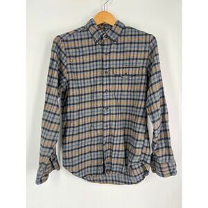J. Crew Men S Cotton Cashmere Plaid Flannel Button Down Shirt Gray Blue BL160